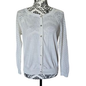 Pink Martini lightweight cream cardigan size large